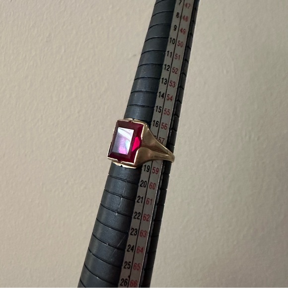 10k Antique Gold Ring Ruby Stone vintage estate - Picture 4 of 4